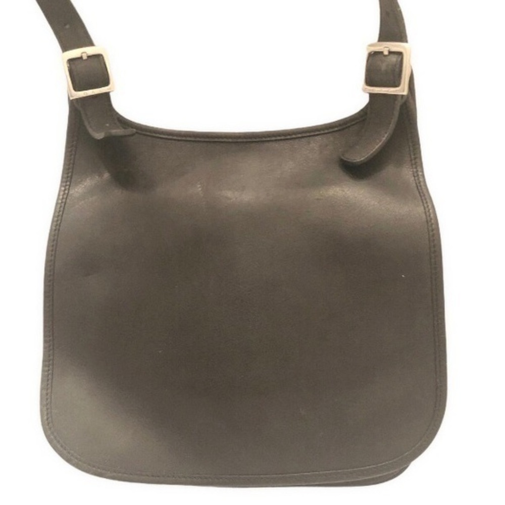 Coach vintage black leather hippie messenger bag